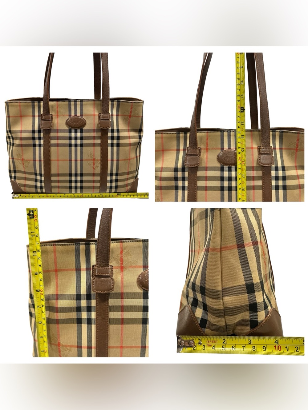 Burberry Nova Check & Brown Leather Large Tote Bag - Picture 11 of 16